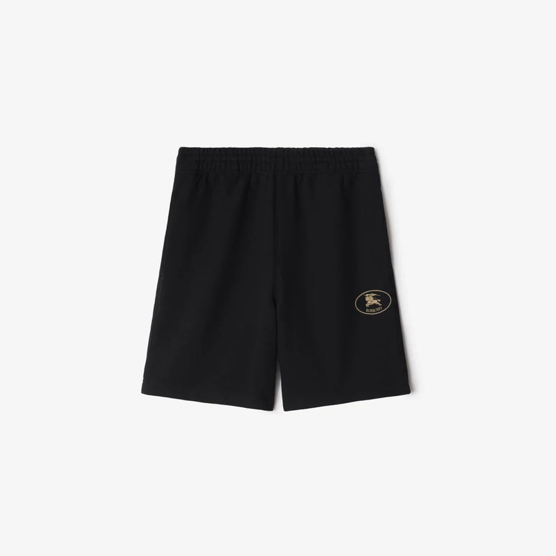 Burberry - Short en coton Knight Noir