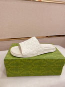 Gucci - Mules en Daim GG Blanc