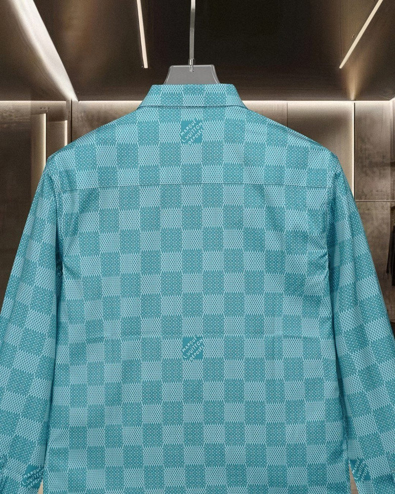 Louis Vuitton - Chemise manches longues motif damier LV Turquoise