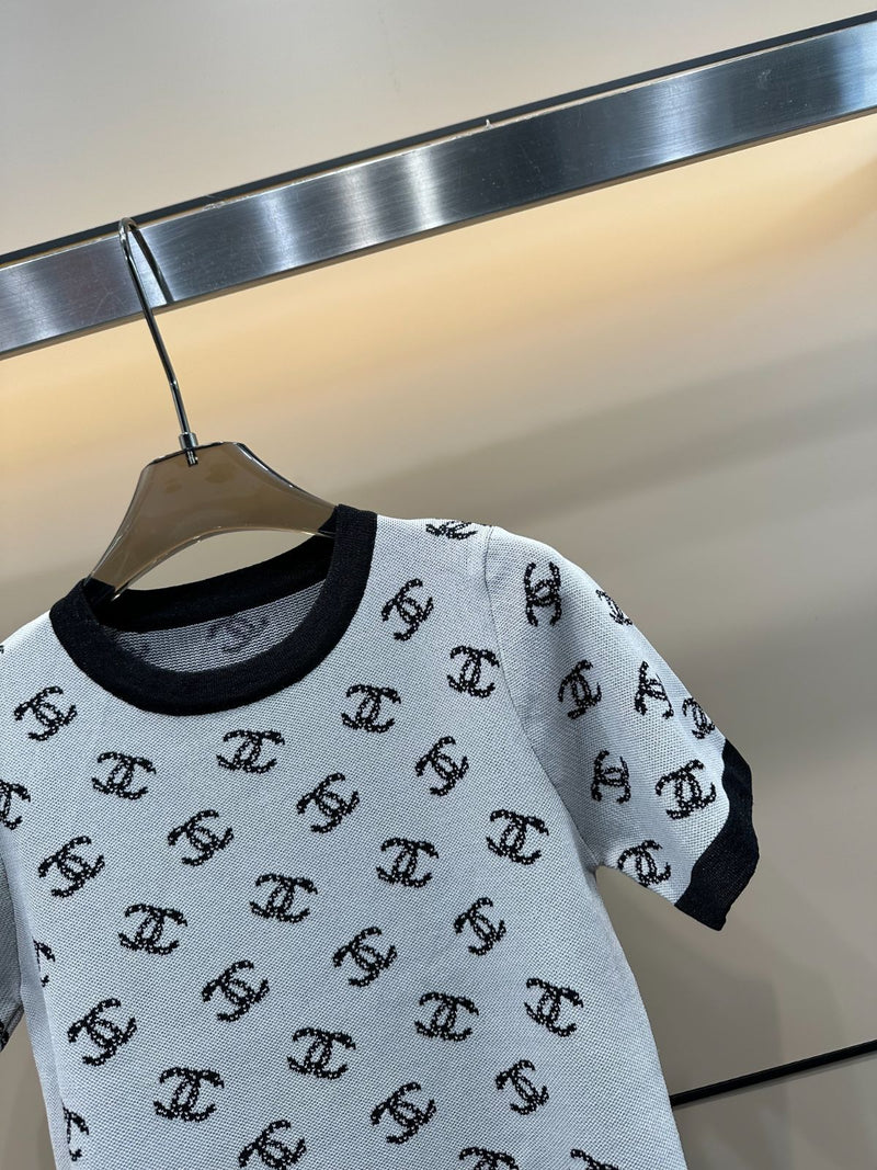Chanel - T-shirt en coton monogramme Noir