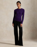 Ralph Lauren - Pull torsadé à col rond en coton Branford Purple