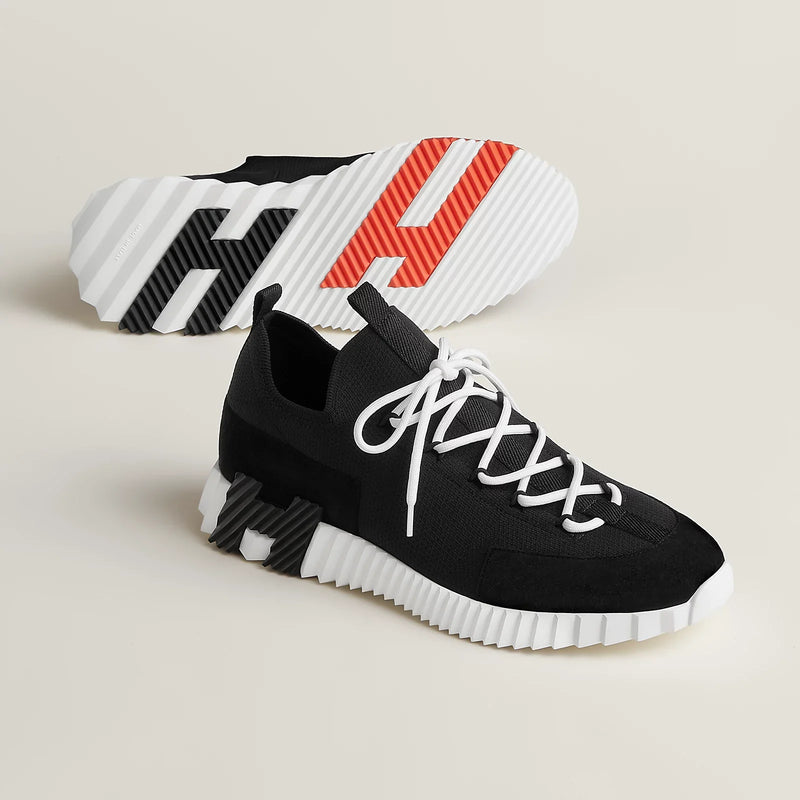 Hermès - Sneakers slip-on Lift Noir/Orange