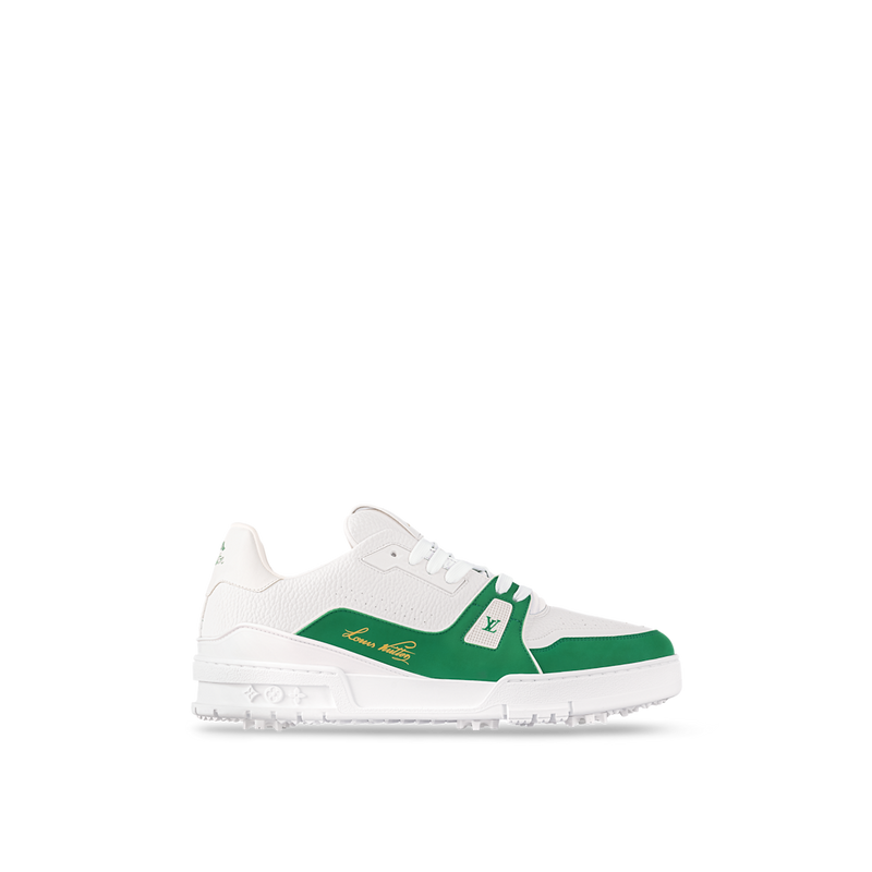 Sneaker LV Trainer Blanc Vert Doré