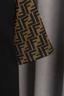 Fendi - T-shirt avec manches en motif monogramme FF - Noir et beige