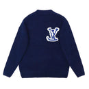 Louis Vuitton - Pull en laine a motif LV Bleu Nuit