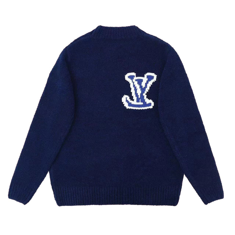 Louis Vuitton - Pull en laine a motif LV Bleu Nuit