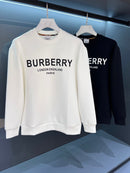 Burberry - Pull en coton logo Burberry Blanc/Noir