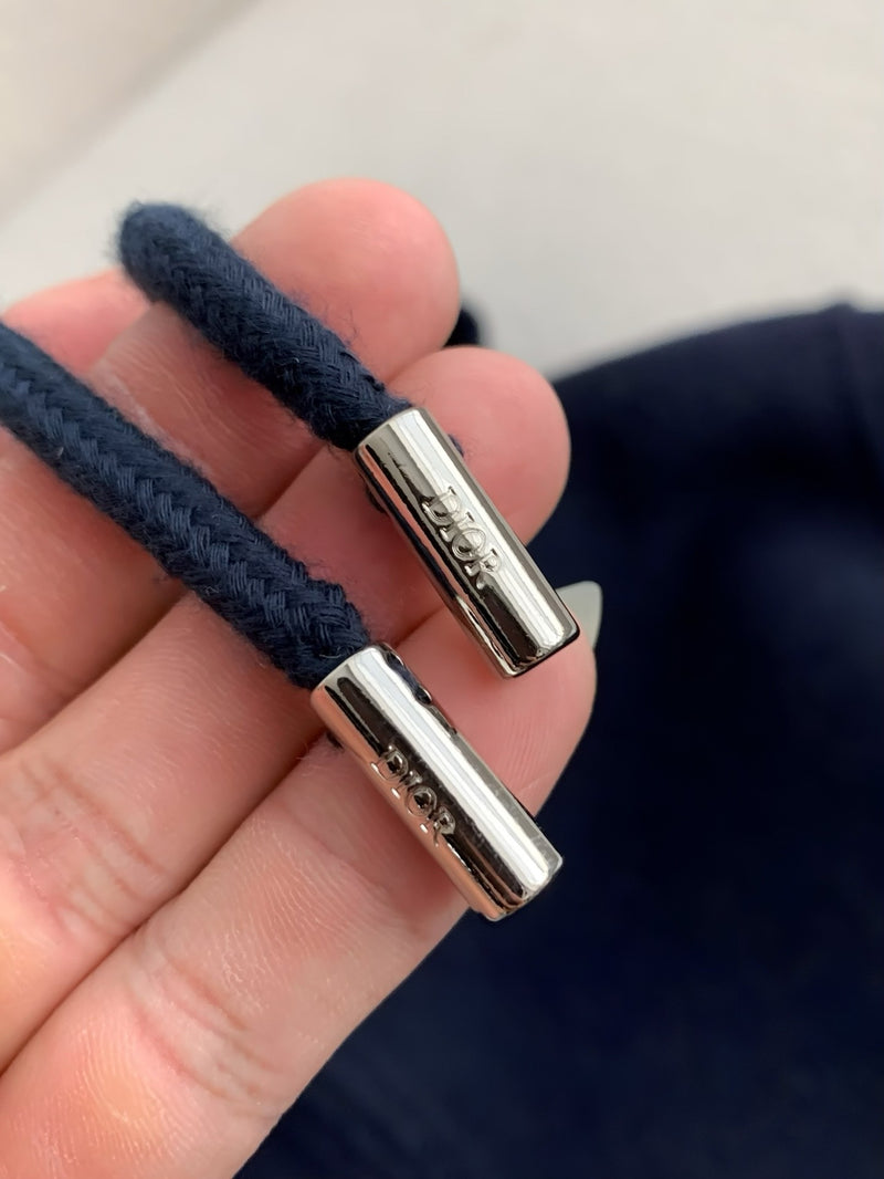 Dior - Veste zip à capuche en laine monogramme Jacquard Bleu Marine F