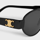 Celine - Lunettes De Soleil Triomphe métal 01 Black / Smoke