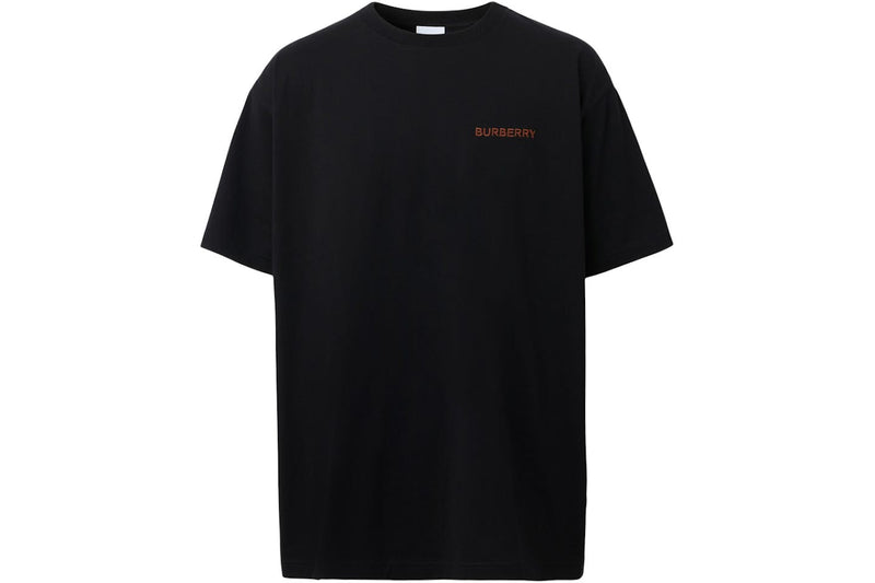 Burberry - T-shirt en coton à motif monogramme surpiqué Noir