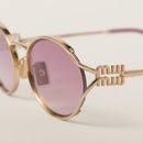Miu Miu - Lunettes de soleil Logo Verres Ombrés Rose Bégonia