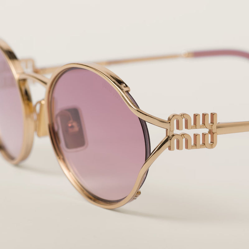 Miu Miu - Lunettes de soleil Logo Verres Ombrés Rose Bégonia