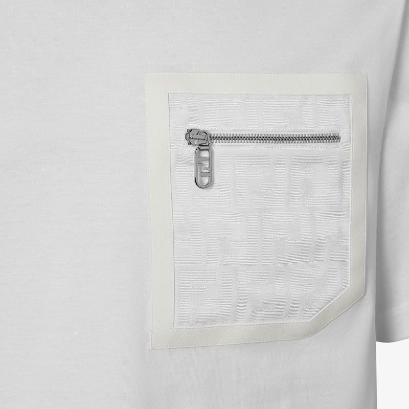 Fendi - T-shirt en coton FF Blanc