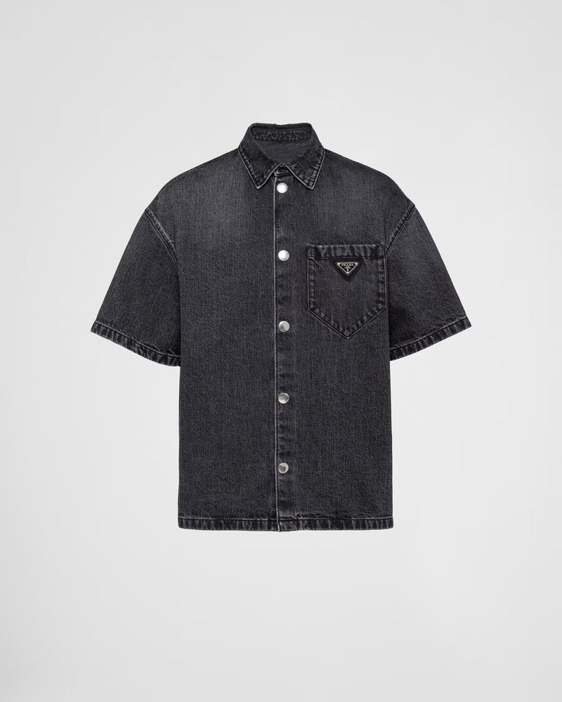 Prada - Chemise en denim Noir