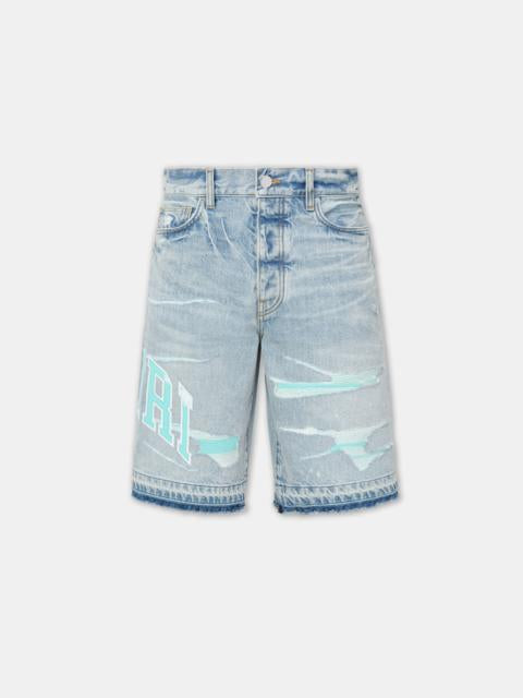 Amiri - Short en jean à logo brodé