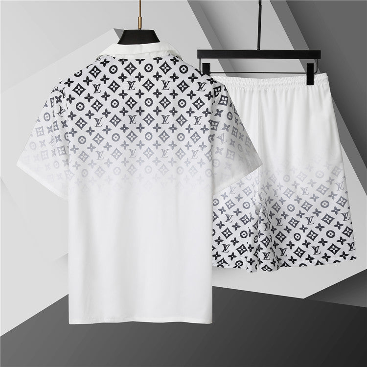 Louis Vuitton - Ensemble CHEMISE + SHORT logo LV Blanc