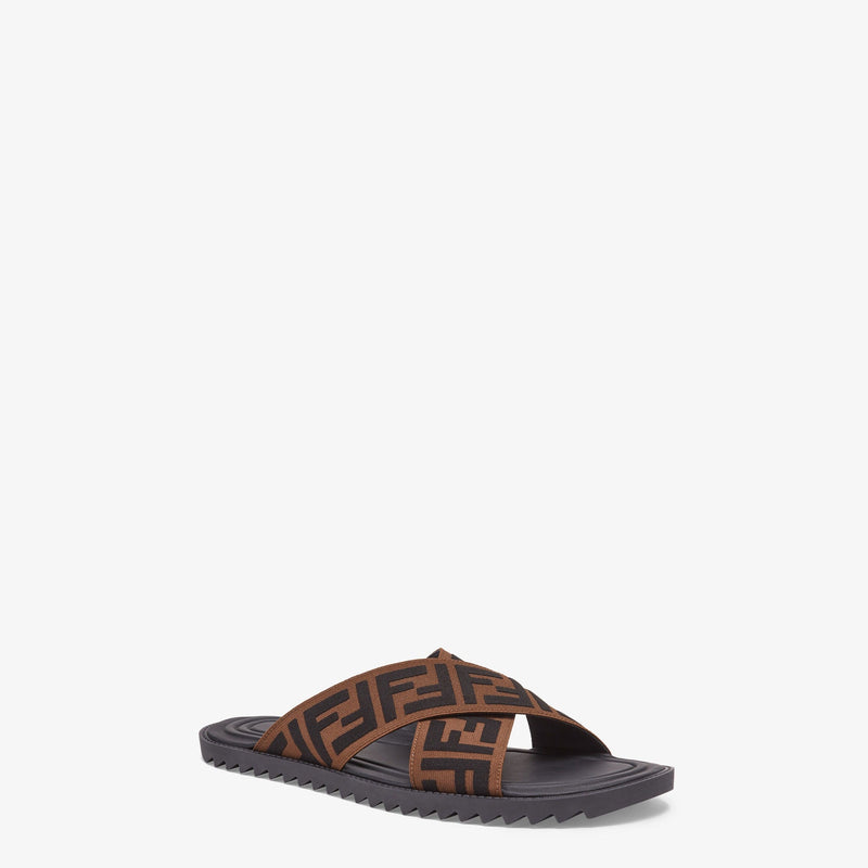 Fendi - Sandales Semelle en tissu multicolore Marron