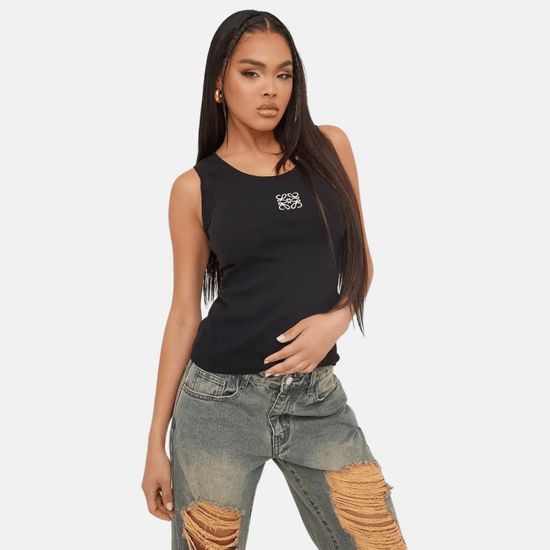 Loewe - Débardeur Anagram en coton Noir