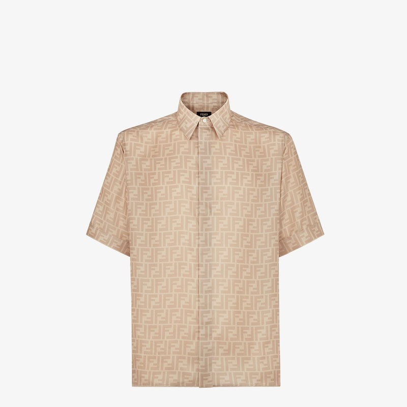 Fendi - Chemise en soie FF Beige