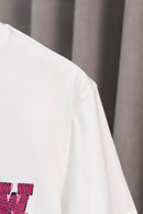 OFF-WHITE - T-shirt avec logo OW Blanc et Rose