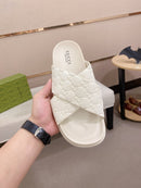 Gucci - Mules en Daim GG Blanc II