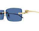 Cartier - Lunettes solaires Panthère Monture Or Verres Bleu