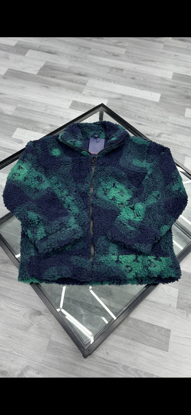 Louis Vuitton - Veste en polaire LV monogramme Vert Bleu