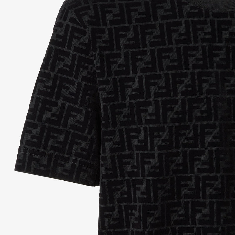 Fendi - T-shirt en piqué FF Noir