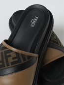 Fendi - Claquettes Monogram FF Marron