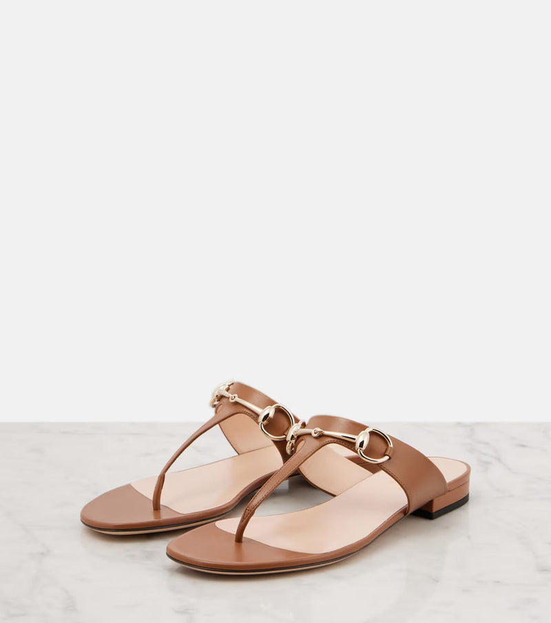 Gucci - Tongs Lady Horsebit en cuir