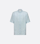 Dior - Chemise à manches courtes Dior Oblique
Sergé de soie Blanche et Bleu Ciel