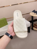 Gucci - Mules en Daim GG Blanc