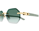 Cartier - Lunettes de Soleil Cartier Corne et Bois Décor Verres Vert