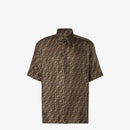 Fendi - Chemise en soie FF Marron