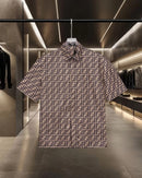 Fendi - Chemise à Manches Courtes avec Motif Monogramme Marron