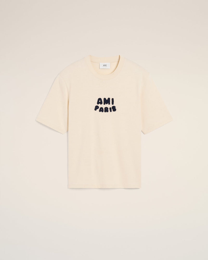 Ami - T-shirt Patch Ami De Cœur en jersey de coton Beige