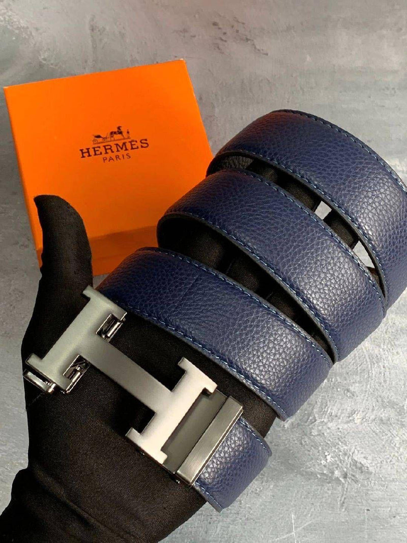 Hermès - Ceinture Réversible Bleu Marine / Noir