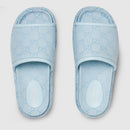 Gucci - Sandales GG Compensées Bleu Clair