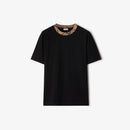 Burberry - T-shirt en coton avec Check Noir