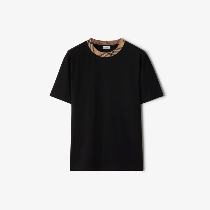 Burberry - T-shirt en coton avec Check Noir