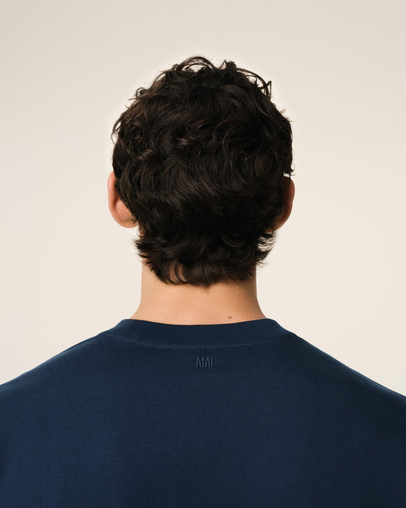 Ami - T-shirt Patch Ami De Cœur en coton Bleu Marine