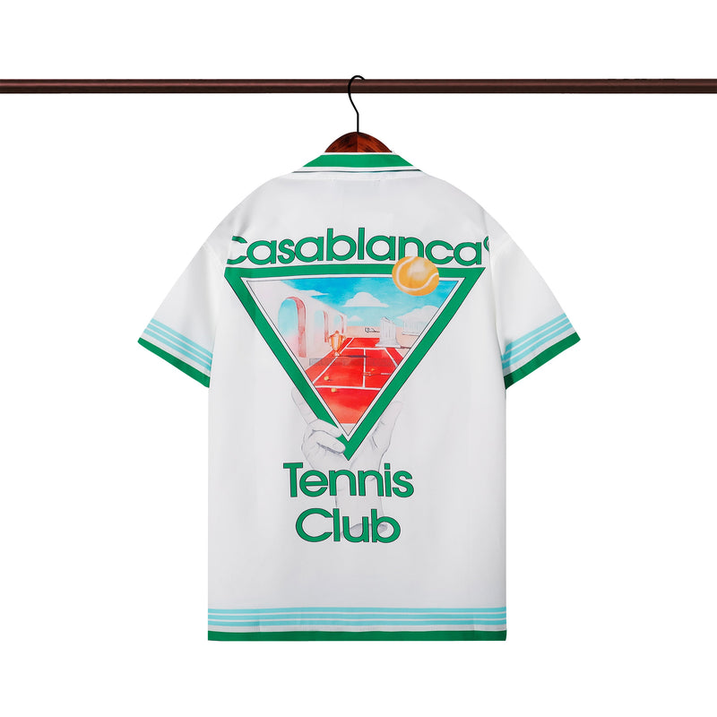 Casablanca Paris - Ensemble CHEMISE + SHORT Tennis Club Blanc/Vert/Bleu