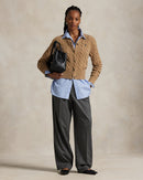 Ralph Lauren - Cardigan torsadé en laine et cachemire Mélange camel Collection