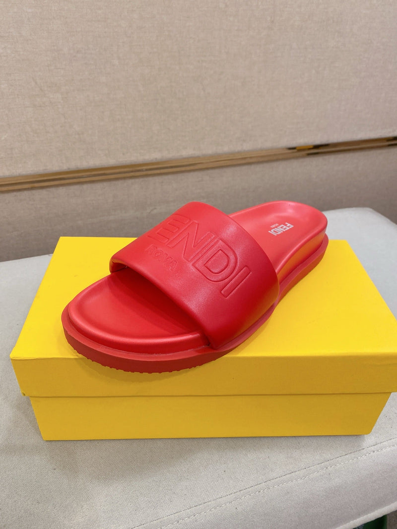 Fendi - Claquettes Fendi Roma Classique Rouge