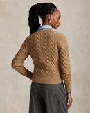 Ralph Lauren - Cardigan torsadé en laine et cachemire Mélange camel Collection