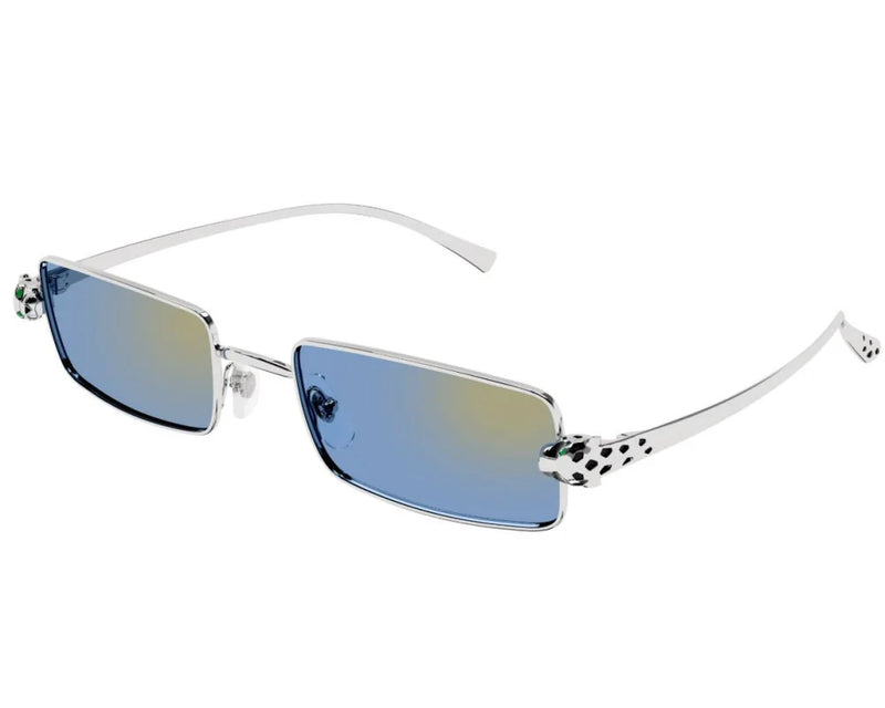 Cartier - Lunettes solaires Panthère Monture Argent Verres Bleu