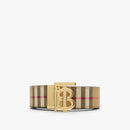 Burberry - Ceinture TB réversible en cuir et Check Beige D’archive/Or