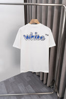 OFF-WHITE - T-shirt avec le logo "Off" sur le devant et "White" en bleu brillant au dos - Blanc