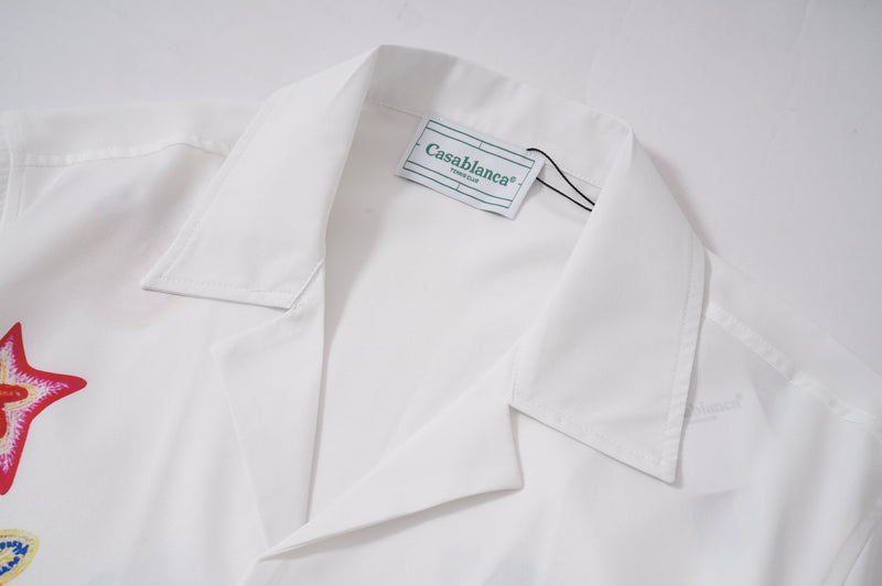 Casablanca Paris - Ensemble CHEMISE + SHORT Motifs colorés Blanc