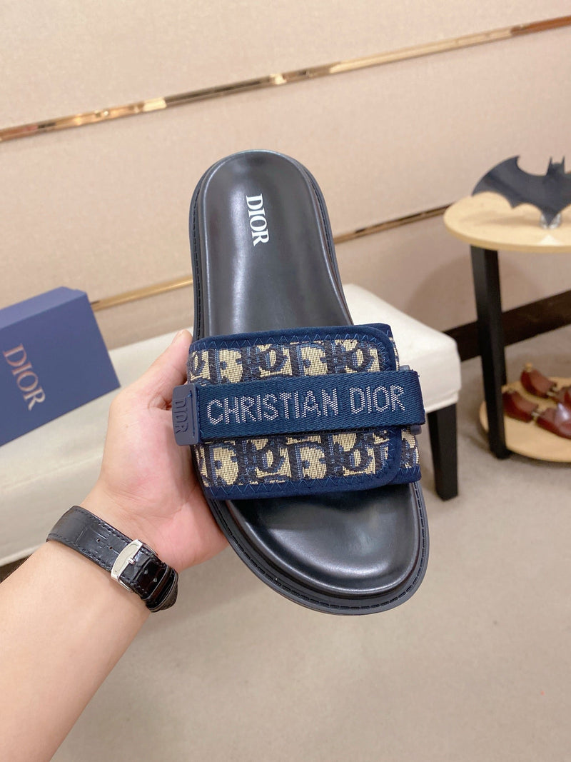 Dior - Sandale en Toile Navy avec logo